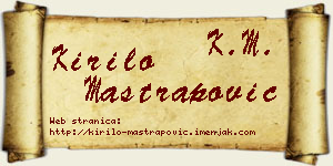 Kirilo Maštrapović vizit kartica